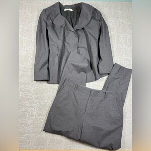 MM Lafleur Wool Blend Open Front Blazer Pant Set Career Wear